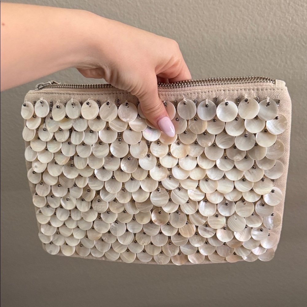 Elegant Cream Sequin Clutch - Antik Kraft